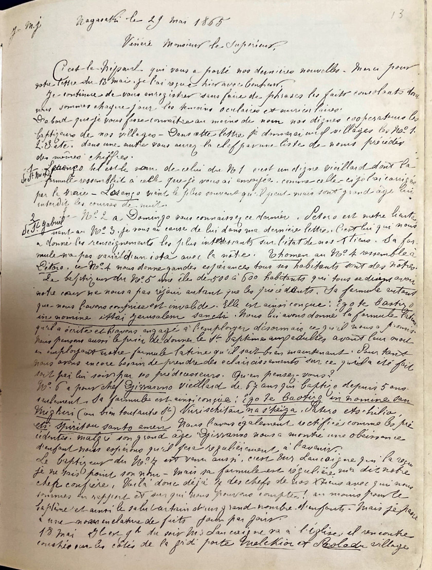 A photograph of a page from Bernard Petitjean’s French language diary. Romanized script handwritten across paper.