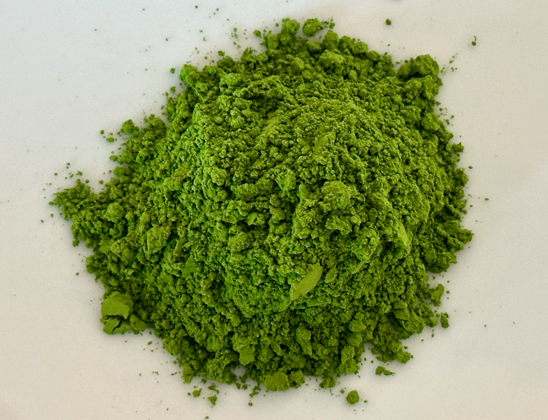 a pile of bright green powdered matcha