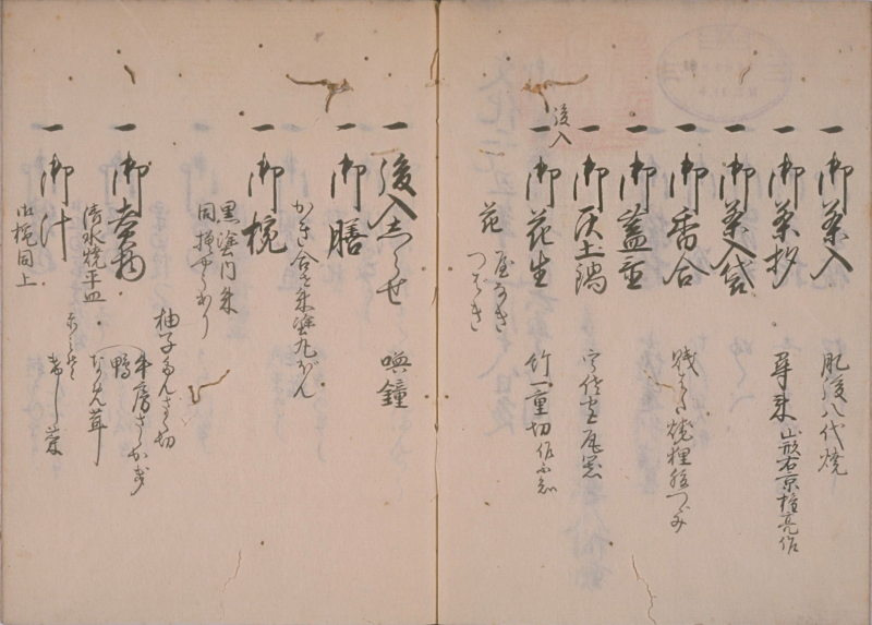 Scan of two pages of a tea diary. The pages are light tan and have several lines of calligraphic writing in black ink written vertically.